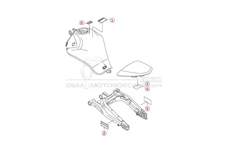 Kawasaki EX650 ER6F - Caution labels