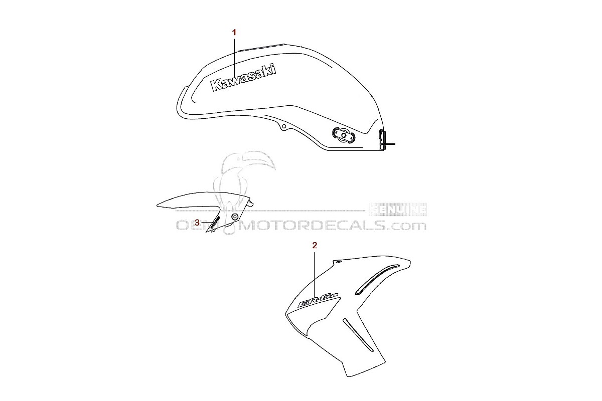 Naklejki do Kawasaki ER650 ER6N 2011 - Zielony • Kawasaki Naklejki OEM