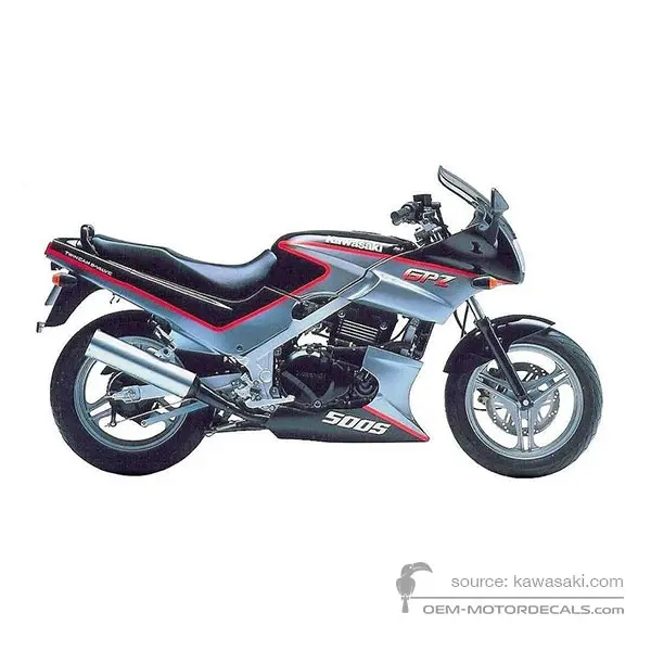 Kawasaki GPZ500S 1992 - Gris - Ebony / Pearl Gentry Grey