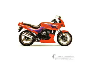 Stickers voor Kawasaki GPZ500S 1995 - Rood • Kawasaki OEM Stickers
