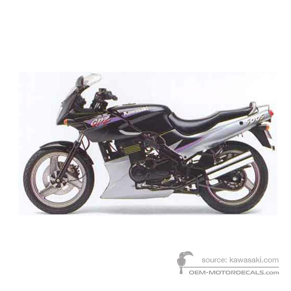 Naklejki do Kawasaki GPZ500S 1997 - Czarny • Kawasaki Naklejki OEM