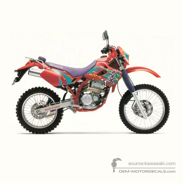 Naklejki do Kawasaki KLX250 1993 - Czerwony • Kawasaki Naklejki OEM