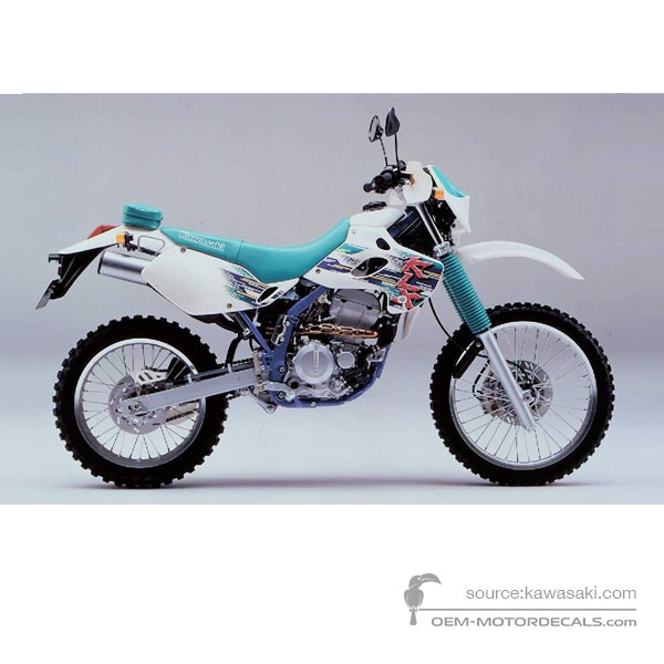 Decals for Kawasaki KLX250 1995 - White • Kawasaki OEM Decals