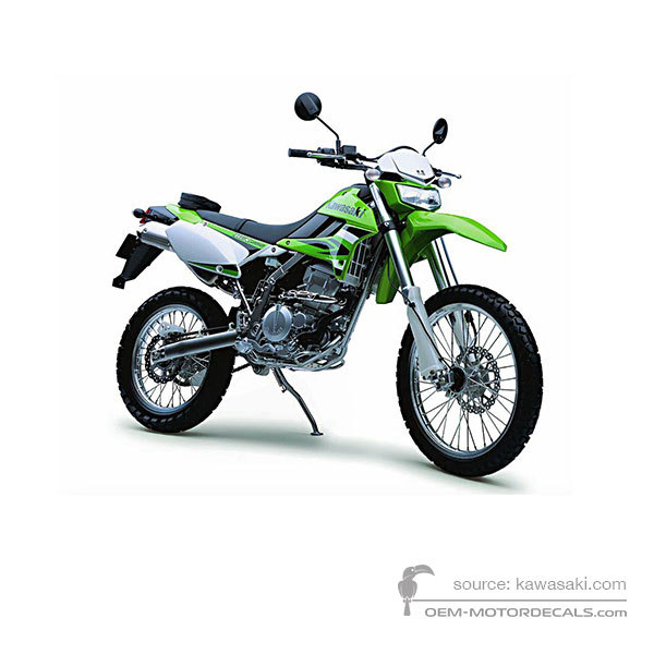 Naklejki do Kawasaki KLX250 2009 - Zielony • Kawasaki Naklejki OEM