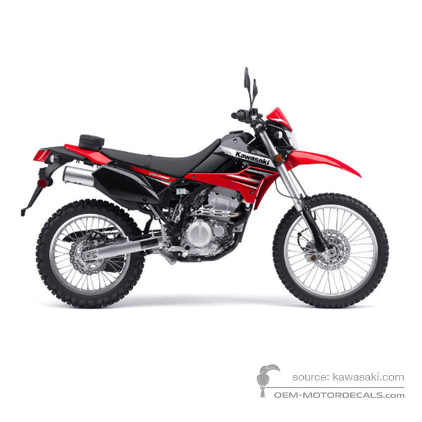 Decals for Kawasaki KLX250 2012 - Red • Kawasaki OEM Decals