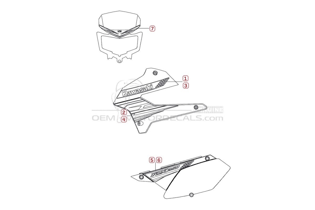 Naklejki do Kawasaki KLX250 2012 - Zielony • Kawasaki Naklejki OEM