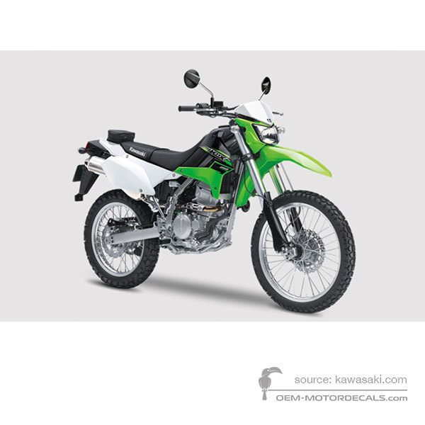 Adesivi per Kawasaki KLX250 2015 - Verde • Kawasaki Adesivi OEM