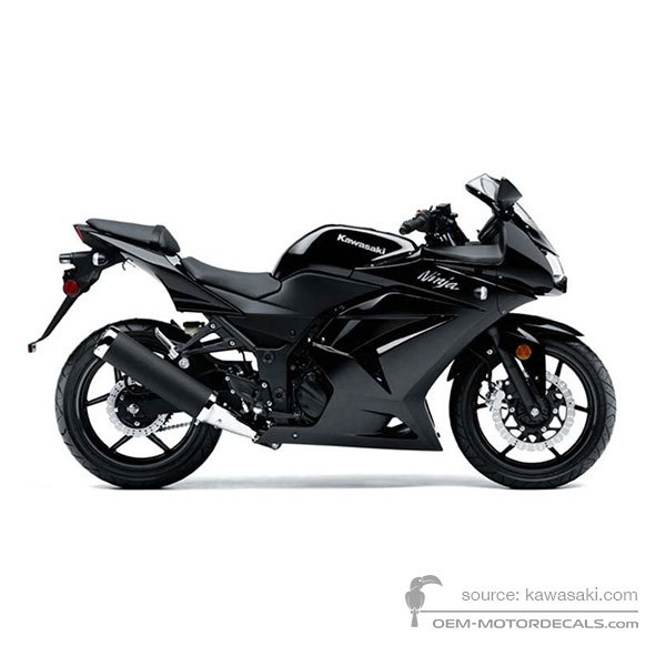 Aufkleber für Kawasaki NINJA 250R 2011 - Schwarz • Kawasaki OEM-Aufkleber