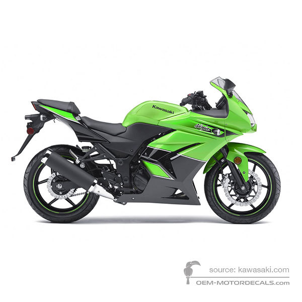 Aufkleber für Kawasaki NINJA 250R 2011 - Grün Schwarz • Kawasaki OEM-Aufkleber