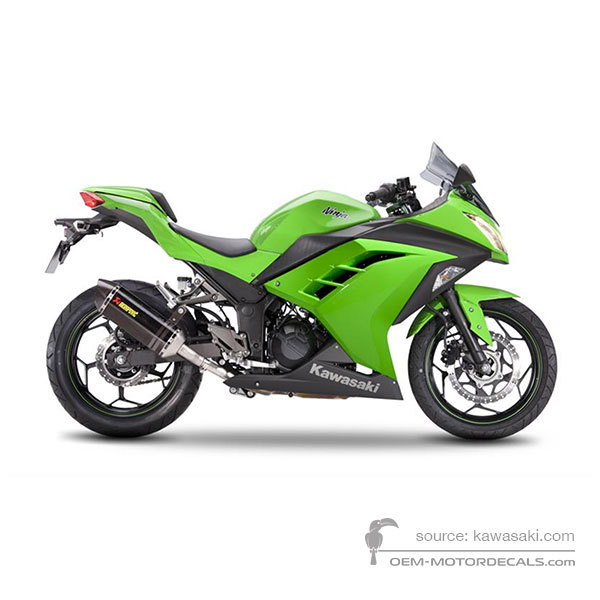 Naklejki do Kawasaki NINJA 300 2014 - Zielony • Kawasaki Naklejki OEM