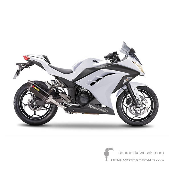 Aufkleber für Kawasaki NINJA 300 2014 - Weiss • Kawasaki OEM-Aufkleber