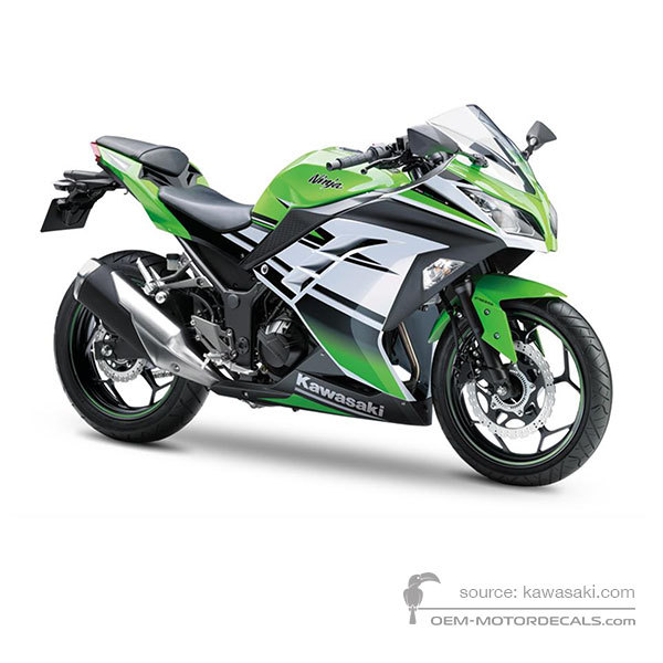 Decals for Kawasaki NINJA 300 2015 - Green Black • Kawasaki OEM Decals