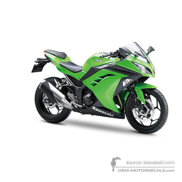 Decals for Kawasaki NINJA 300 2015 - Green • Kawasaki OEM Decals