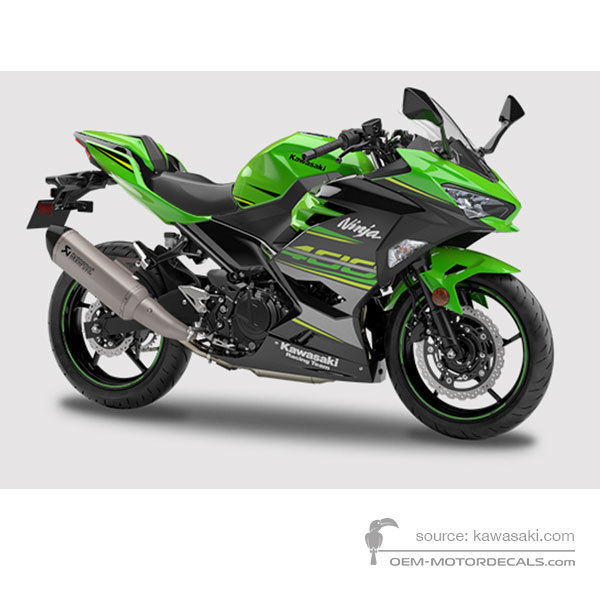 Stickers voor Kawasaki NINJA 400 2019 - Groen Zwart • Kawasaki OEM Stickers