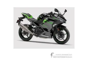 Decals for Kawasaki NINJA 400 2020 - Black Green • Kawasaki OEM Decals