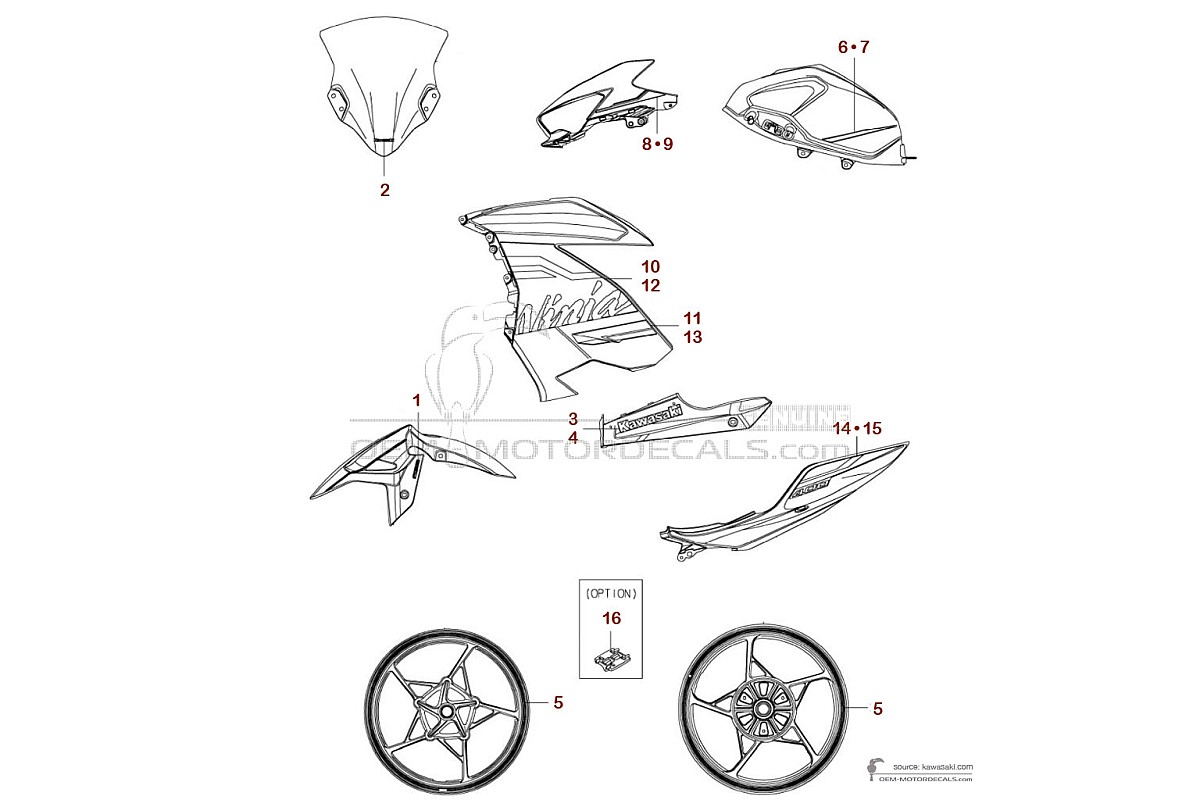 Naklejki do Kawasaki NINJA 400 2020 - Czarno Zielony • Kawasaki Naklejki OEM