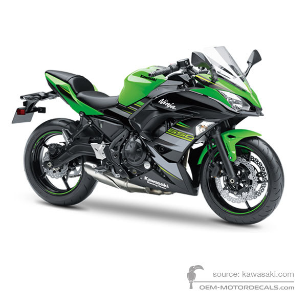 Naklejki do Kawasaki NINJA 650 2019 - Zielono Czarny • Kawasaki Naklejki OEM