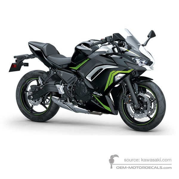 Decals for Kawasaki NINJA 650 2021 - Black White • Kawasaki OEM Decals