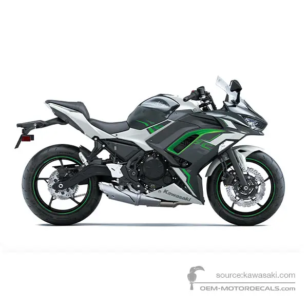 Kawasaki NINJA 650 2022 - Grau - Pearl Robotic White / Metallic Carbon Gray