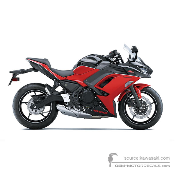 Decals for Kawasaki NINJA 650 Anniversary Edition 2024 - Red • Kawasaki OEM Decals
