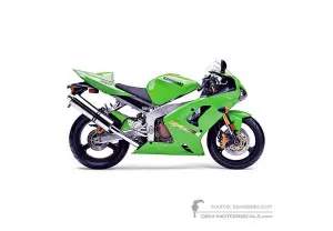 Adesivi per Kawasaki NINJA ZX6RR 2003 - Verde • Kawasaki Adesivi OEM