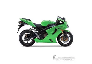 Pegatinas para Kawasaki NINJA ZX6RR 2005 - Verde • Kawasaki Pegatinas OEM
