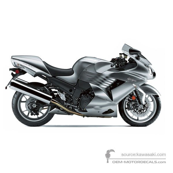 OEM Decals Kawasaki NINJA ZX14 2008 - Silver • Original Stickers