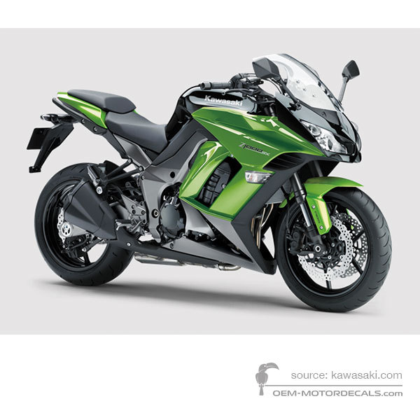 Adesivi per Kawasaki Z1000SX 2013 - Verde Nero • Kawasaki Adesivi OEM