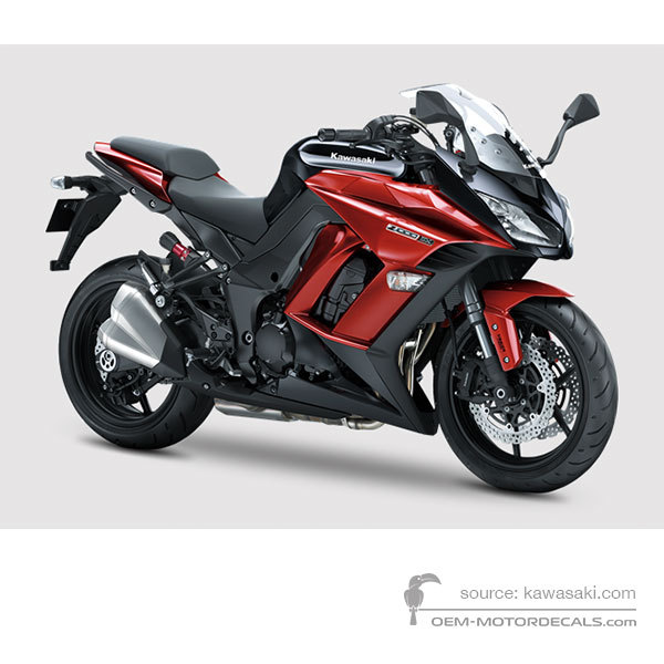 Naklejki do Kawasaki Z1000SX 2015 - Czerwony • Kawasaki Naklejki OEM