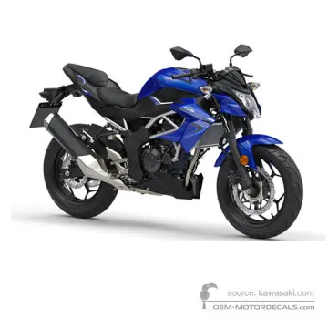 Kawasaki Z125 2019 - Blu - Candy Plasma Blue / Metallic Spark Black