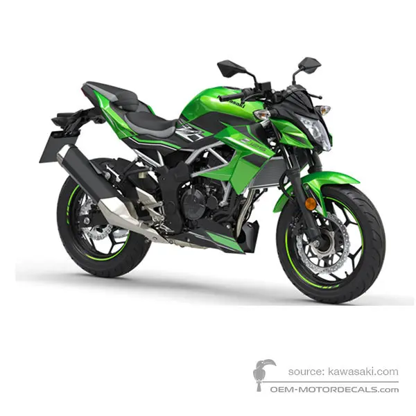 Kawasaki Z125 2019 - Verde Nero - Candy Lime Green / Metallic Flat Spark Black 739 (Special Edition)