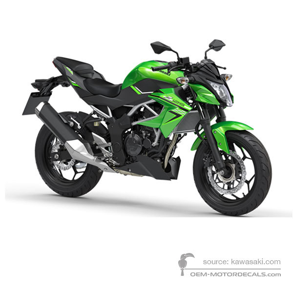 Stickers voor Kawasaki Z125 2020 - Groen Zwart • Kawasaki OEM Stickers