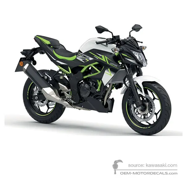 Kawasaki Z125 2022 - Bianco - Pearl Flat Stardust White / Metallic Spark Black