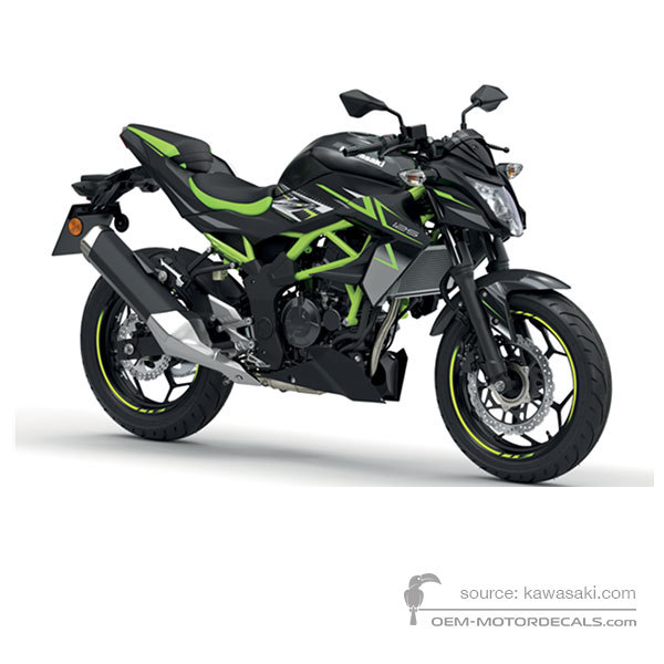 Autocollants pour Kawasaki Z125 2022 - Noir • Kawasaki Autocollants OEM