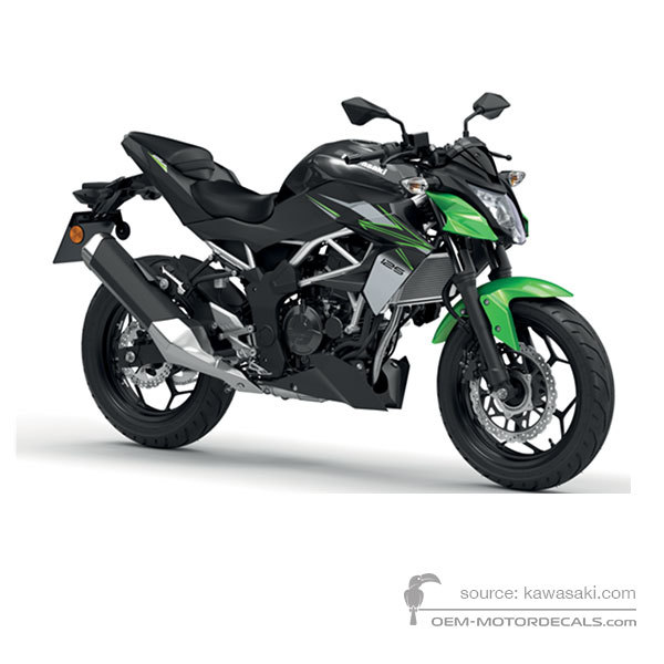 Adesivi per Kawasaki Z125 2022 - Verde Nero • Kawasaki Adesivi OEM