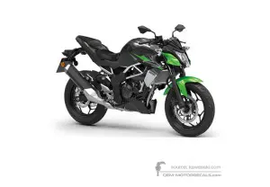 Autocollants pour Kawasaki Z125 2023 - Vert Noir • Kawasaki Autocollants OEM