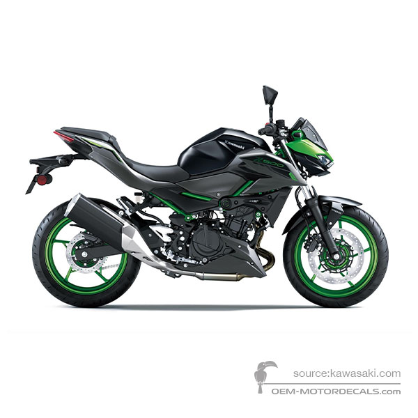 Stickers voor Kawasaki Z500SE 2024 - Zwart Groen • Kawasaki OEM Stickers