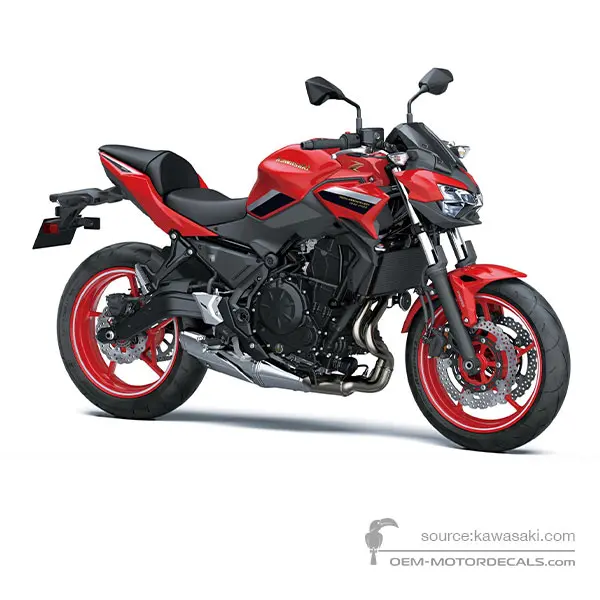 Kawasaki Z650 2022 - Rosso - Firecracker Red B1 - 50th Anniversary
