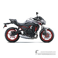 OEM Decals Kawasaki Z650 2023 - Silver • Original Stickers