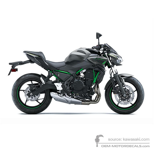 Adesivi per Kawasaki Z650 2023 - Grigio • Kawasaki Adesivi OEM
