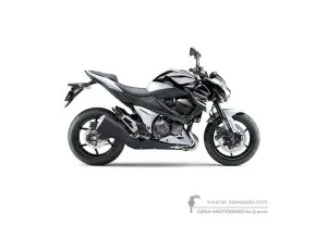 Decals for Kawasaki Z800 2013 - Black White • Kawasaki OEM Decals