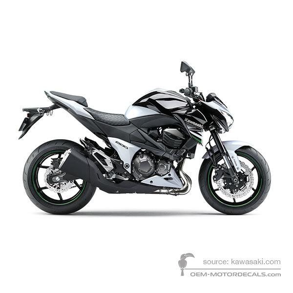 Naklejki do Kawasaki Z800 2013 - Czarno Biały • Kawasaki Naklejki OEM