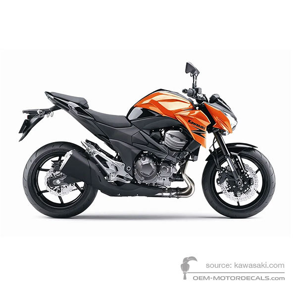 Naklejki do Kawasaki Z800 2013 - Pomarańczowy E version • Kawasaki Naklejki OEM