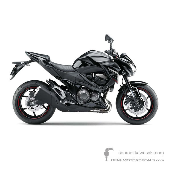 Naklejki do Kawasaki Z800 2013 - Czarny • Kawasaki Naklejki OEM