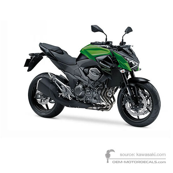 Decals for Kawasaki Z800 2014 - Green E Version • Kawasaki OEM Decals