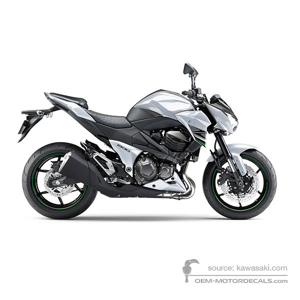 Naklejki do Kawasaki Z800 2015 - Biały • Kawasaki Naklejki OEM