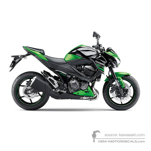 Stickers voor Kawasaki Z800 2015 - Groen • Kawasaki OEM Stickers