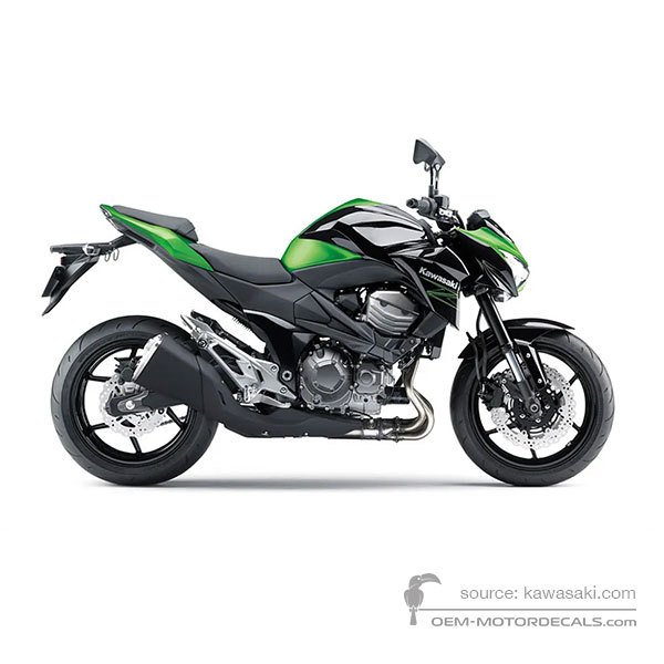 Naklejki do Kawasaki Z800 2015 - Zielono Czarny E Version • Kawasaki Naklejki OEM