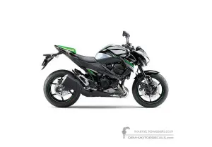 Adesivi per Kawasaki Z800 2016 - Nero Bianco • Kawasaki Adesivi OEM