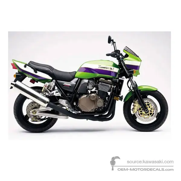 Kawasaki ZRX1200R 2001 - Verde - Candy Lime Green / Vivid Purple Pearl / Pearl Alpine White